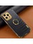 Iphone 13 Pro Max Telefon Kılıfı Için 6.7 Inç Timsah Doku Deri Kaplamalı Tpu Yüzük Kickstand 6d Elektrküze Şok Geçirmez Kapak Black (Yurt Dışından) 2