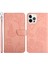 Iphone 13 Pro Max Telefon Kılıfı 6.7 Inç Kelebekler Baskılı Şok Geçirmez Kılıf Deri Touch Pu Deri Cüzdan Stand Telefon Koruyucu Anti-Drop Folio Flip Kapak Strap-Pink ile (Yurt Dışından) 1