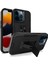 Iphone 13 Pro Telefon Kılıfı Için 6.1 Inç Şok Geçirmez Pc+Tpu Hibrit Entegre Kickstand Araba Montajı Metal Sac Case Black (Yurt Dışından) 1