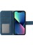 Iphone 13 Mini Telefon Kılıfı Için 5.4 Inç Cilt Touch Pu Deri Basılı Ayçiçeği Stand Kılıf Kılıf Anti-Çizgi Anti-Çizelge Telefon Cüzdan Kapağı Omuz Kayış-Dark Mavi (Yurt Dışından) 4