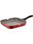 28 cm Indüksiyon Tabanlı Kare Izgara Grill Tava (Kırmızı) 1
