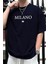 Erkek Milano Baskılı Oversize Tshirt 1