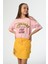 09-15 Yaş Kız Çocuk Pembe Renk Belden Lastikli T-Shirt 3