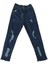 Kız Çocuk Belden Lastikli Yırtıklı Jeans Pantolon 4