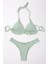 Kadın Çağla Yeşil Astarlı Ip Bağlamalı Yüksel Bel Üçgen Bikini Takım HZL24S-LC2233 1