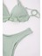 Kadın Çağla Yeşil Astarlı Ip Bağlamalı Yüksel Bel Üçgen Bikini Takım HZL24S-LC2233 3