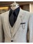 Italyan Stil Slim Fit Erkek Ceket Yelek Pantolon Takım Elbise Gri T9933 5