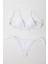 Kadın Beyaz Ip Bağlamalı Astarlı Üçgen Bikini Takım HZL24S-LC2228 1