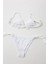 Kadın Beyaz Ip Bağlamalı Astarlı Üçgen Bikini Takım HZL24S-LC2228 3