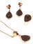 Granat Taşlı İtalyan Tasarımı Gümüş Rose Set 1