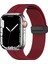 Apple Watch 38MM Uyumlu Kordon Silikon Metal Mıknatıslı Toka Krd-84 Kayış, Derin Mor 1
