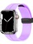 Apple Watch 38MM Uyumlu Kordon Silikon Metal Mıknatıslı Toka Krd-84 Kayış, Lila 1