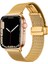 Apple Watch 40MM Uyumlu Kordon Hasır Metal Mıknatıs Tokalı Krd-85 Kayış, Gold 1