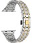 Apple Watch 42MM Uyumlu Kordon Paslanmaz Metal Çift Renkli Krd-83 Kayış, Gümüş-Gold 1