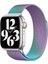Apple Watch 7 41MM Uyumlu Kordon Hasır Metal Mıknatıslı Band-01 Kayış, Colorful 1