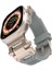Apple Watch Ultra 49MM Uyumlu Kordon Metal Başlıklı Silikon KRD-108 Kayış, Starlight Grey 1
