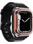 Apple Watch 7 45MM Uyumlu Krd-88 Sert Pc Kasa Koruyuculu Silikon Kordon, Rose Gold 1