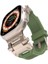 Apple Watch Ultra 49MM Uyumlu Kordon Metal Başlıklı Silikon KRD-108 Kayış, Starlight-Yeşil 1