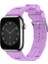 Apple Watch 44MM Uyumlu Kordon Silikon Yumuşak Esnek Metal Klipsli Krd-92 Kayış, Mor 1