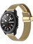 Samsung Galaxy Watch 46MM 22MM Uyumlu Kordon Hasır Metal Mıknatıs Tokalı Krd-85 Kayış, Gold 1