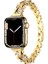 Apple Watch 44MM Uyumlu Kordon Metal Taşlı Luxury Paslanmaz KRD-103 Kayış, Gold 1