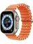 Apple Watch Ultra 49MM Uyumlu Kordon Ocean Silikon Yumuşak Esnek Metal Tokalı Krd-75 Kayış, Turuncu 1