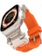 Apple Watch Ultra 49MM Uyumlu Kordon Metal Başlıklı Silikon KRD-108 Kayış, Starlight-Turuncu 1