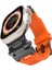 Apple Watch Ultra 49MM Uyumlu Kordon Metal Başlıklı Silikon KRD-108 Kayış, Siyah-Turuncu 1