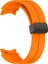 Samsung Galaxy Watch 4 44MM Uyumlu Kordon Silikon Metal Mıknatıslı Toka Zore Krd-84 Kayış, Açık Turuncu 1
