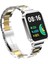 Xiaomi Redmi Watch 2 Lite Uyumlu Kordon Paslanmaz Metal Baklalı Klipsli Zore Krd-60 Kayış, Gümüş-Gold 1