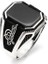Siyah Oniks Taşlı Osmanlı Tuğra Detaylı 925 Ayar Gümüş Erkek Yüzük 3