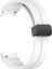 Samsung Galaxy Watch 4 44MM Uyumlu Kordon Silikon Metal Mıknatıslı Toka Zore Krd-84 Kayış, Beyaz 1