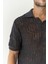 Leonard Erkek Düğme Detay Füme Triko T-Shirt 5