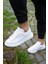 Unisex Beyaz Sneaker Günlük Kalın Taban Spor Yürüyüş Ayakkabı 3