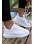 Unisex Beyaz Sneaker Günlük Kalın Taban Spor Yürüyüş Ayakkabı 4