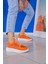 Alanla Model 4 cm Tabanlı File Detaylı Snekars Spor Ayakkabı Turuncu 4