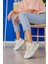 Hector Model 5 cm Tabanlı Yeni Sezon Snekars Spor Ayakkabı Bey.krem 1