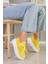 Morgona Model 5 cm Triko Detaylı Yeni Sezon Sneakers Spor Ayakkabı Sarı 1