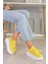 Morgona Model 5 cm Triko Detaylı Yeni Sezon Sneakers Spor Ayakkabı Sarı 2