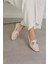 MR2062 Model 2 cm Topuklu Taş Detaylı Babet Loafer Ten 1