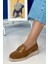 Zody Model 3 cm Tabanlı Tokalı Yeni Sezon Loafer Babet Taba.suet 1