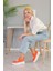 Morgona Model 5 cm Triko Detaylı Yeni Sezon Sneakers Spor Ayakkabı Oranj 3