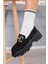 FL832 Model Toka Detaylı 5 cm Tabanlı Babet Loafer Sıy.suet 1