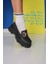 FL832 Model Toka Detaylı 5 cm Tabanlı Babet Loafer Sıyah 4