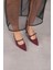 P2007 Model 4 cm Topuklu Toka Detaylı Topuklu Ayakkabı Stiletto Bordo Rgn 1