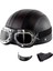 Elektrikli Araba Kaskı Retro Harley Deri Kask Motosiklet Dört Mevsim Yarım Kask Yaz Kask Gözlük Ile (Yurt Dışından) 1