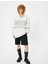 Oversize Sweatshirt Yarım Fermuarlı Kolej Baskılı Şardonlu 2