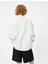 Oversize Sweatshirt Yarım Fermuarlı Kolej Baskılı Şardonlu 4