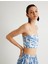 x Melis Ağazat - Çiçekli Fisto Crop Büstiyer Ince Askılı Slim Fit 2