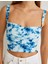 x Şahika Ercümen - Askılı Crop Büstiyer Batik Desenli Drape Detaylı 5